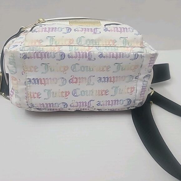 Juicy Couture Rosie Mini Backpack Purse White-Rainbow Nylon - Picture 6 of 10
